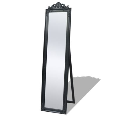 Vidaxl Negro Espejo De Pie Estilo Barroco 160X40 Cm