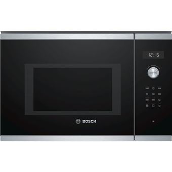 Microondas Bosch con grill Cristal negro con acero inoxidable BEL554MS0