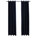 Cortinas opacas con anillas 2 uds terciopelo negro 140x245 cm vidaXL