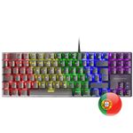 Teclado Mecánico FRGB Mars Gaming MK80 Negro, Switch Mecánico Azul, Idioma Portugués