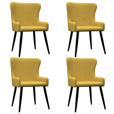 Sillas de comedor vidaXL 4 unidades terciopelo amarillo