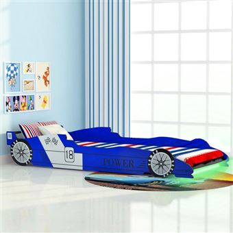 Cama infantil con forma de coche carreras y LED 90x200 cm Azul vidaXL -  Cunas - Capazo - Los mejores precios