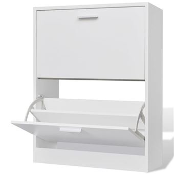 Mueble zapatero vidaXL, Blanco con 2 compartimentos - 1