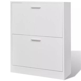 vidaXL Mueble zapatero blanco con 2 compartimentos – Pensando en Casa