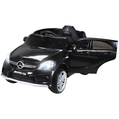 Coche eléctrico para niños Mercedes AMG A45 licencia 2 x motor de 45 vatios negro