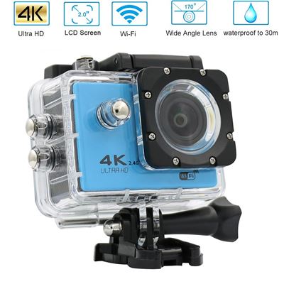 Action Cam Pro Wireless 4K Klack Camara con Mando - Azul