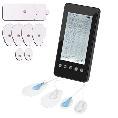 Electroestimulador Muscular Mhd-28 Portátil 28 Modos, 20 Intensidades, 2 Canales Duales Dam Negro