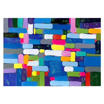 Cuadro abstracto de pinceladas horizontales. Óleo sobre lienzo en plata (200 x 140 cm) - 50301011444505