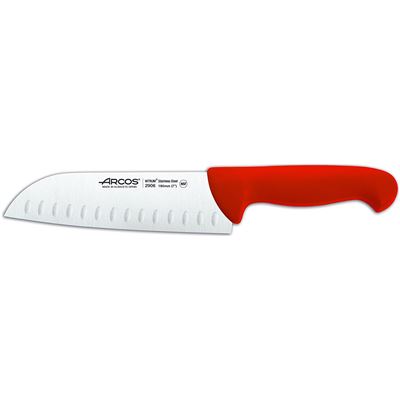 Cuchillo Santoku Arcos 2900 Rojo Hoja 180 Mm