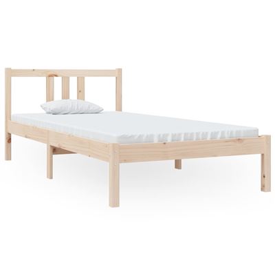 Vidaxl Estructura De Cama Madera Maciza 90X190cm