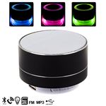 Altavoz bluetooth metálico con manos libres y luz led DAM Negro