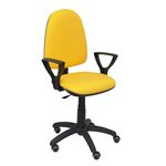 Silla de oficina ergonómica Piqueras y Crespo Modelo 04CP Brazos incluidos Ruedas de parquet, tejido Bali amarillo