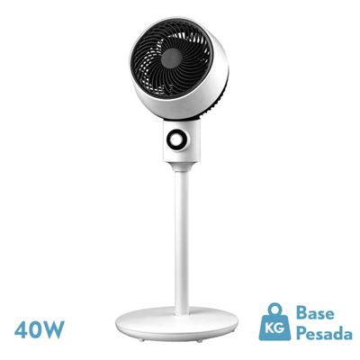Ventilador De Pie Fabrilamp Blanco Negro 3 Velocidades 40w 3 Aspas Orientable Fijo Y Rotatorio 86x34x34cm Ozono