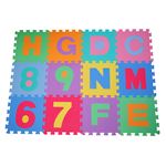 Alfombra Actividades Homcom 510001 puzle para niños 192x192 cm 36 piezas numeros 0 9 y 26 letras 3