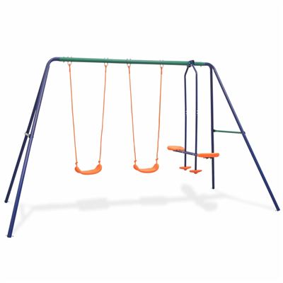 Juego De Columpios Vidaxl, 4 Asientos Naranja