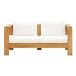 Sofá de jardín con cojín vidaXL madera de acacia blanco crema 140cm