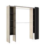 Vestidor con cortina Suite 180-110 cm Natural Grafito