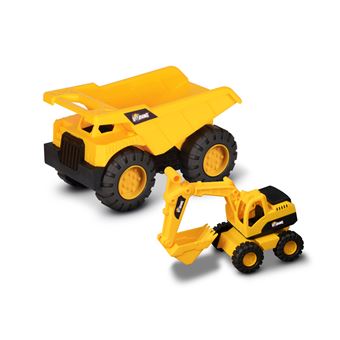 Camión Volquete + Retroexcavadora Nikko Toys Building Machine team