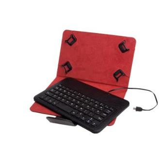Funda Universal + Teclado con Cable Phoenix Para Tablet / Ebook 7-8'' , Negra, Mini USB - 1