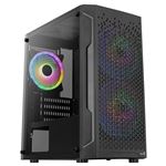 Caja Micro ATX Aerocool TRINITYMINIBKV2, Cristal Templado, 3xVentiladores FRGB, Negro