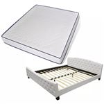Cama vidaXL, de matrimonio con colchón viscoelástico 180x200 cm Blanca
