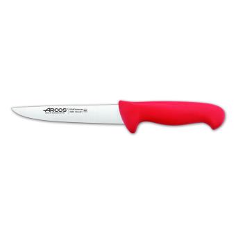 Cuchillo de carnicero Arcos Colour - Prof 294622 de acero inoxidable Nitrum y mango ergonómico de Polipropileno de COLOR rojo y hoja de 16 cm, funda display