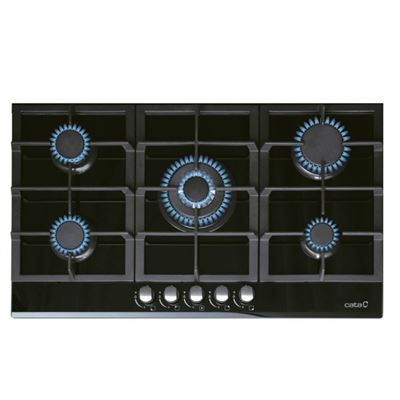 Cata Negro Placa Lci 9041 Bk Gas Natural 5 Fuegos 87Cm