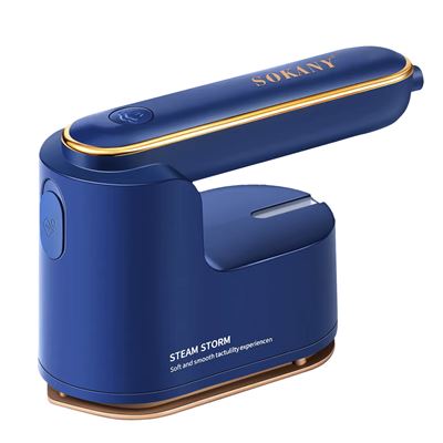 Mini Plancha Eléctrica Portátil Sokany Con Sistema De Vapor Depósito De 125ml Azul