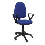 Silla de oficina ergonómica Piqueras y Crespo Modelo 04CP Brazos incluidos Ruedas de parquet, tejido Bali azul