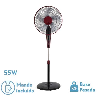 Ventilador De Pie Fabrilamp Borlon Negro/burdeos 55w 3 Velocidades Oscilante