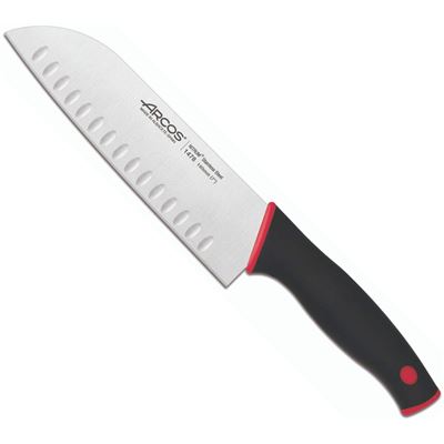 Cuchillo Santoku Arcos Dúo Rojo Hoja De 180 Mm