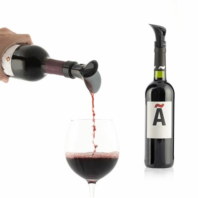 Tapón Dispensador Aireador De Vino 2 En 1 Innovagoods Ig825546 Negro
