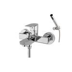 Grifo de baño-ducha Galindo, monomando aroha negro con accesorios de ducha