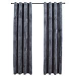 Cortinas opacas anillas 2 uds terciopelo antracita 140x245 cm vidaXL