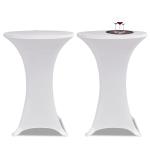 Conjunto de 2 Manteles blancos ajustados para mesa de pie - 70 cm diámetro