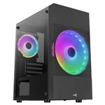 Caja Gaming Micro ATX Aerocool ATOMICLITE V2, Frontal Mesh+2 Ventiladores RGB, Negro