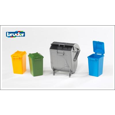 Bruder 2607 Set De Contenedores De Basura