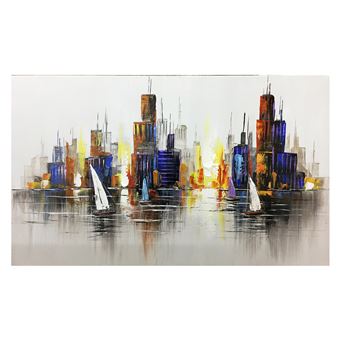 Cuadro abstracto veleros. Óleo sobre lienzo (100 x 60 cm) - 50291011444048