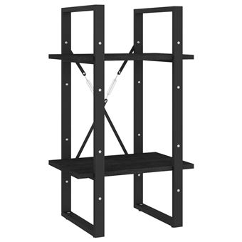 Estantería 2 niveles vidaXL madera maciza de pino negra 40x30x70cm - 1