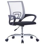 Silla de oficina vidaXL con respaldo de malla y tela gris