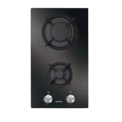 Placa De Gas Airlux Av32hbk Hobs 2 Fuegos 30cm 4000w Negro
