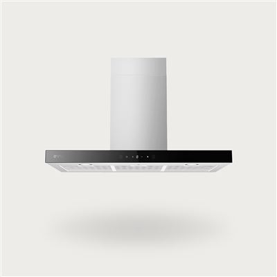 Campana Extractora Decorativa EVVO CE36, 90 cm, Inox, 650 m³/h, 3 Velocidades, Energía A