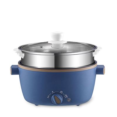 Olla Eléctrica Dam Vaporera Multifunción Ajuste 3 Temperaturas Antiadherente Doble Nivel Azul