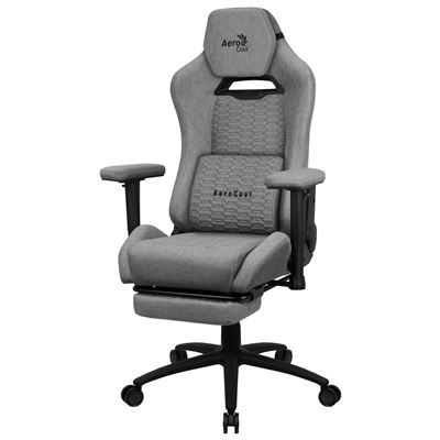 Silla Gaming Premium Aerocool Royalashgr, Reposapiernas, Tecnología Aeroweave, Gris
