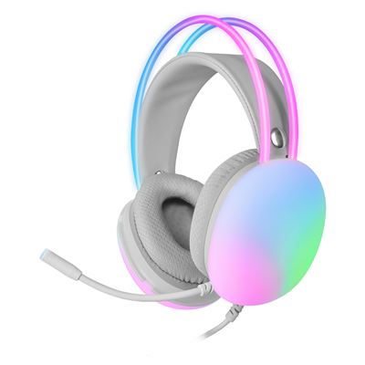 Auriculares 360° Chroma Rgb Flow Mars Gaming Mh-glow Rosa, Micrófono, Compatibilidad Universal