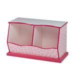 Cofre Para Juguetes de madera rosa fantasy fields niños td12474p