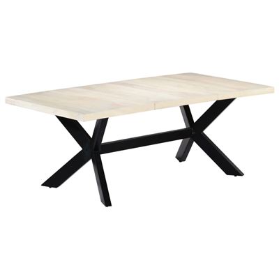 Vidaxl Blanco Mesa De Comedor Madera Maciza De Mango Cm
