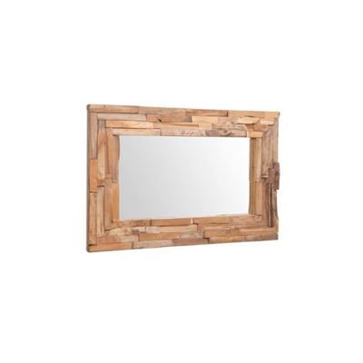 Vidaxl Espejo Decorativo Rectangular Teca 90X60 Cm Marrón , Leroy Merlin - Imagen 2