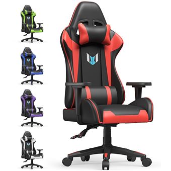 Silla Gaming Biggzia Con reposacabezas y cojín lumbar Reclinable 90°-155°  Negro y azul - Accesorios videoconsolas - Los mejores precios