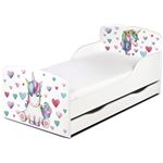 Cama Infantil Completa de Madera - Unicornio - Colchón y Cajón